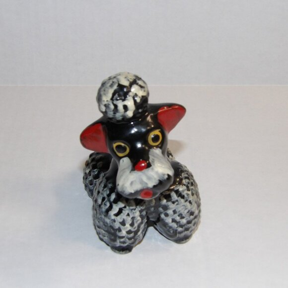 Vintage Big Eyed Black and White Poodle Figurine - Picture 7 of 8
